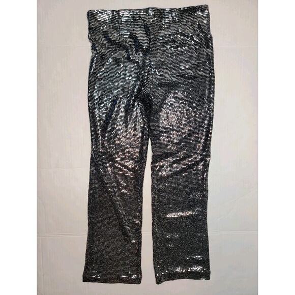 Free People Black Combo Shine On Women Pants size 4 Straight Crop Going Out NEW - Picture 8 of 8